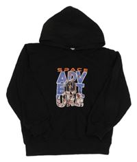 Čierna mikina s nápisom a kapucňou zn. Shein