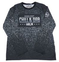 Černo-bílé vzorované triko s nápisy C&A