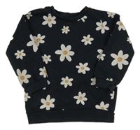 Tmavomodrá kvetovaná mikina F&F