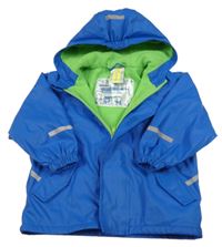 Modrá voděodolná lehce zateplená bunda se zvířátky a kapucí Impidimpi