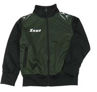 Čierno-tmavozelená prepínaci thermo mikina s nápisom Zeus