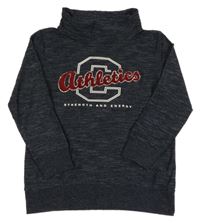 Tmavomodrá melírovaná mikina s nápisom a komínovým golierom Yigga