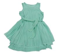 Tyrkysové plisované šaty s páskem C&A