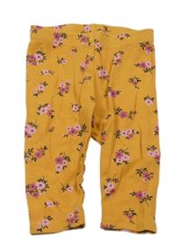 Horčicové kvetované legíny Pekkle