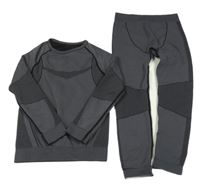 2set - Antracitové funkční triko + funkční kalhoty Crivit