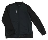 Černo-tmavomodrá propínací sportovní mikina Kipsta