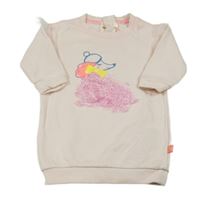 Svetloružové teplákové šaty s pudlom