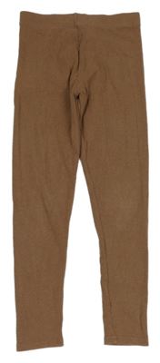 Hnědé žebrované legíny Next