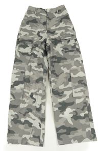 Šedé army cargo kalhoty Shein
