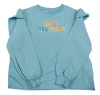 Svetlomodrá mikina s nápisom a volánikmi H&M