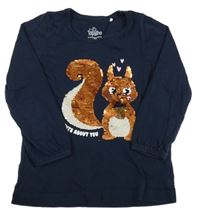 Tmavomodré tričko s veverkou Topolino