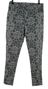 Dámské černo-smetanové vzorované skinny kalhoty New Look 