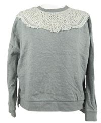 Dámska sivá mikina s čipkou Boden