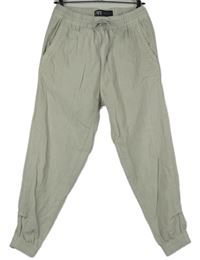 Pánské béžové manšestrové cuff kalhoty Zara 