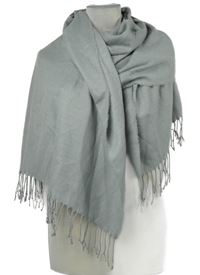 Nové - Dámská šedá šála s třásněmi Dunnes 