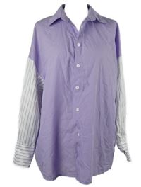 Dámská lila-bílá proužkovaná halenková tunika Shein 