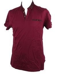 Pánske vínové polo tričko Ted Baker