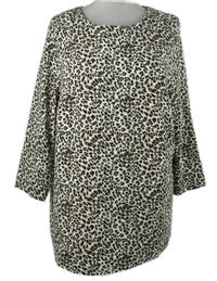 Dámská černo-béžová vzorovaná tunika 