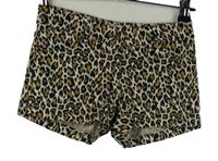 Dámske čierno-béžové vzorované plátenné kraťasy