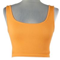 Dámsky oranžový rebrovaný crop top FB Sister