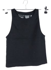 Dámsky čierny rebrovaný crop elastický top Primark
