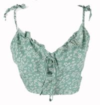 Dámsky mátový kvietkovany crop top