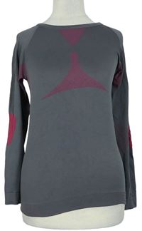 Dámske sivo-ružové športové funkčné tričko