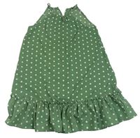 Khaki bodkovaná é šaty Shein