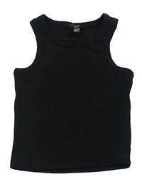Čierny rebrovaný crop top New Look