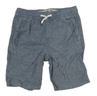 Tmavomodré melírované plátenné kraťasy zn. Denim Co.