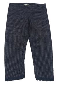 Tmavomodré bodkovaná é capri legíny H&M