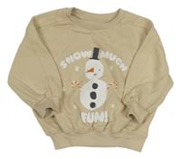 Béžová oversize mikina so sněhulákem