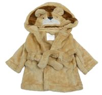 Béžový chlpatý župan s kapucí - lev F&F