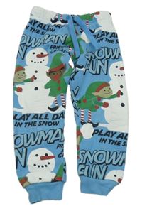 Modré tepláky se sněhuláky H&M