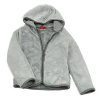 Bílo-šedá melírovaná chlupatá propínací mikina s kapucí S. Oliver