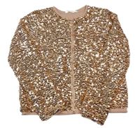 Světlerůžová sametová flitrovaná podšitá bunda H&M