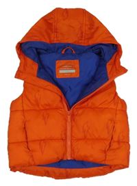 Červená šušťáková zateplená vesta s bleskami a kapucňou Primark