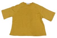 Žlté pruhované crop tričko