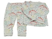 Bílé pyžamo s dinosaury George