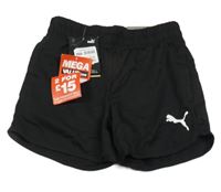 Nové - černé funkční podšité šusťákové kraťasy Puma