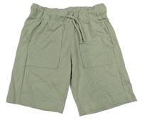 Khaki teplákové kraťasy