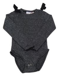 Čierno-strieborné body s mašľami