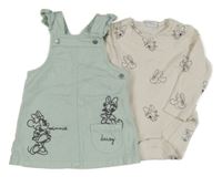 2 Set - Mátové riflové šaty s Minnie a Daisy + Bílé body s Daisy