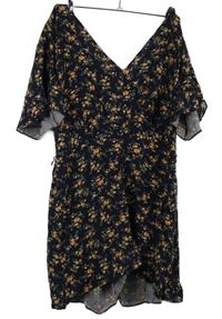 Dámský tmavomodrý kraťasový květovaný overal Roman