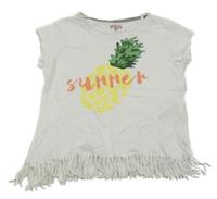 Biele tričko s ananasom a strapcemi Pepperts