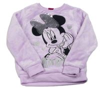 Lila chlpatá mikina s Minnie zn. Disney