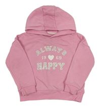 Ružová mikina s nápisom so srdcem a kapucňou Primark