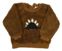 Hnedá chlpatá mikina s dinem