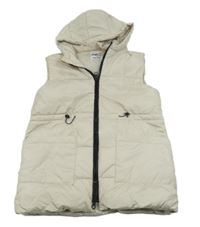 Smetanová prošívaná šusťáková zateplená vesta s kapucí Page one young