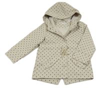 Béžová puntíkatá nepromokavá jarní bunda s kapucí Mango